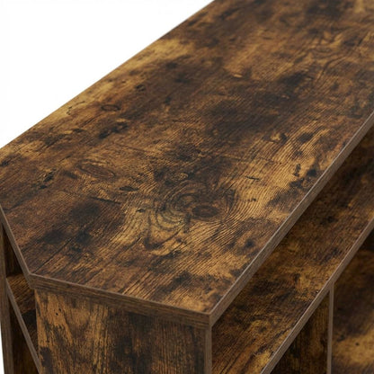 Gold Corner TV Stand for Up to 55-Inch Screens, Rubberwood & Walnut Veneers