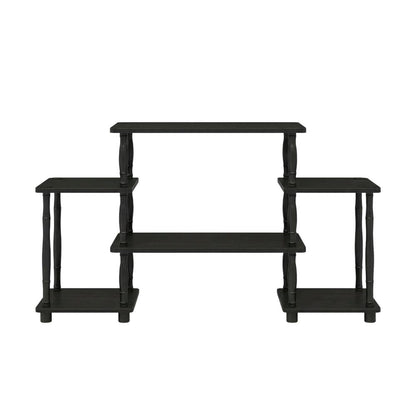 Espresso and Black Entertainment Center with Bamboo Tubes, Modern Design