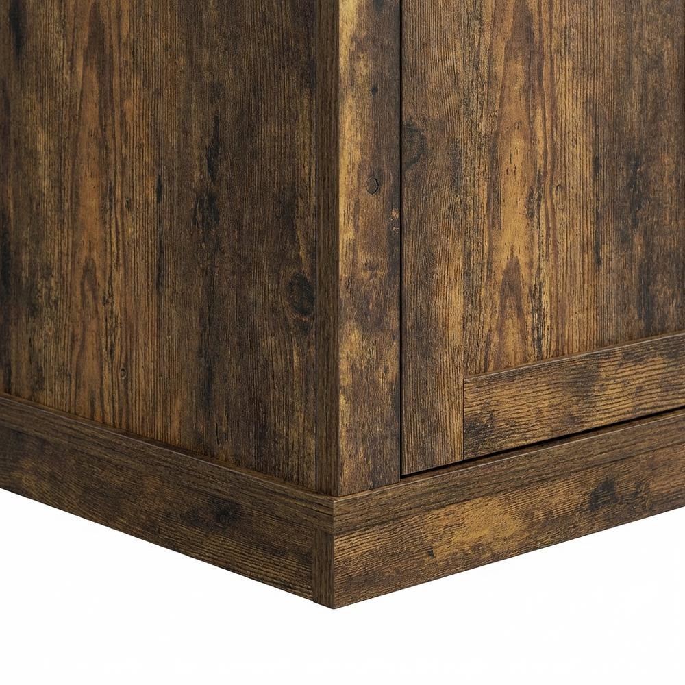 Engineered Wood 3-Tier Entertainment Center for TV up to 55 Inch, USB Ports