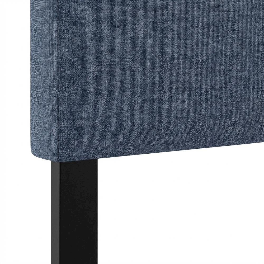 Blue Denim Upholstered King Headboard with Tufted Design for Bedroom