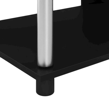 Engineered Wood TV stand in Americano finish with stainless steel tubes