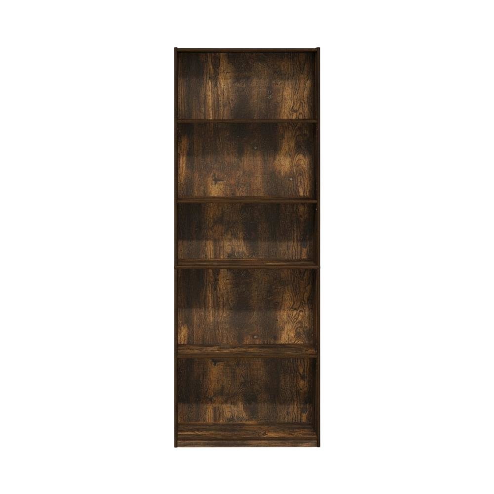 Engineered Wood Bookcase in Finish with Open Shelves for Living Room Storage