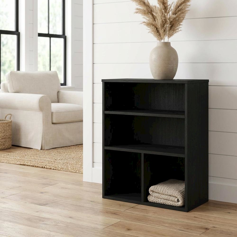 3-Tier Display Bookcase with Engineered Wood Shelves for Living Room or Office