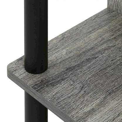 Compact French Oak Grey And Black Study Desk With Modern Design