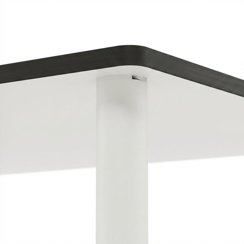 Modern white coffee table with open shelf, 2-tier design and sleek style