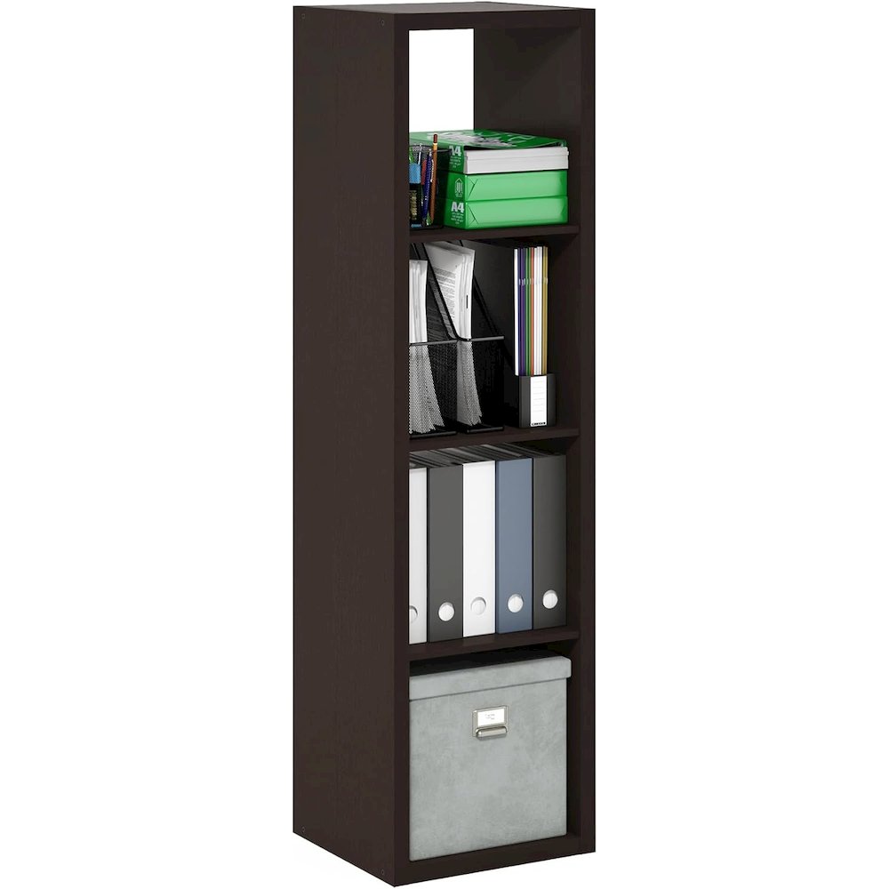 Engineered Wood 4 Cube Storage Organizer with Open Back Vertical Cube Storage