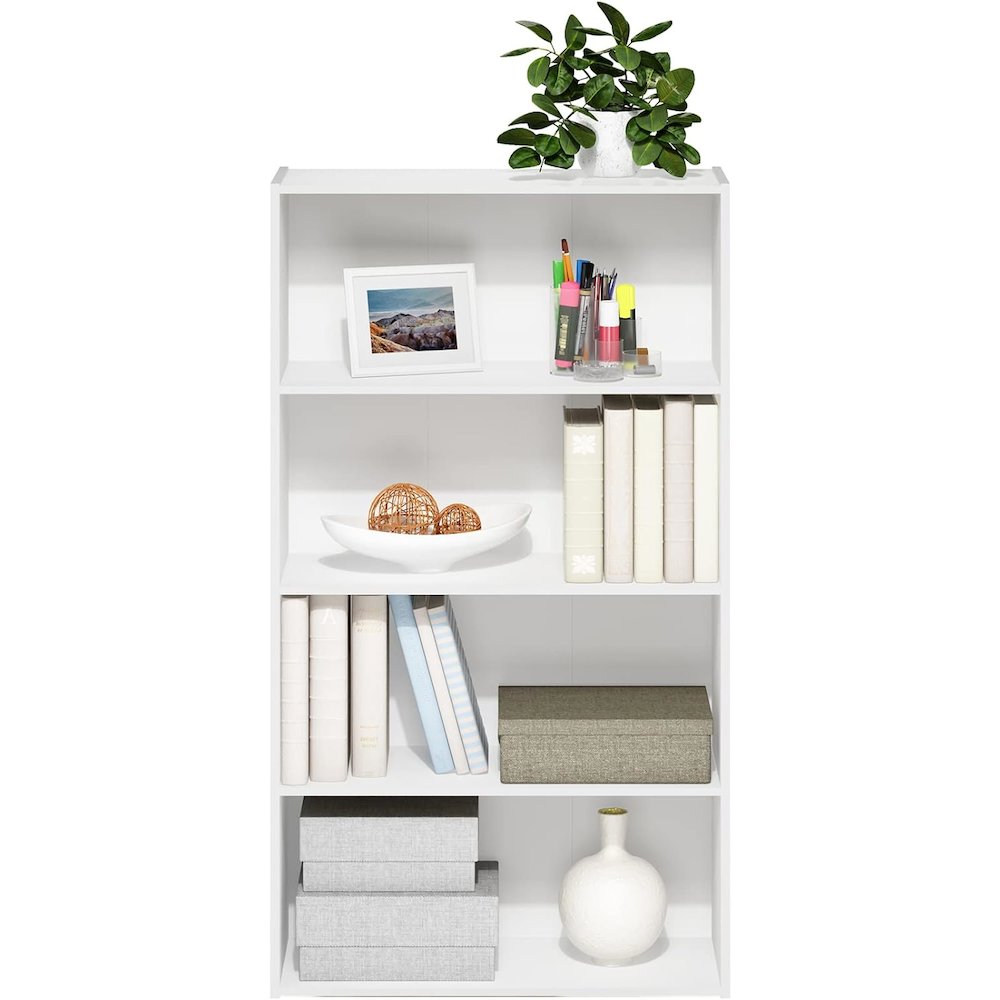 Engineered Wood Book Shelf with Four Open Engineered Wood Shelves