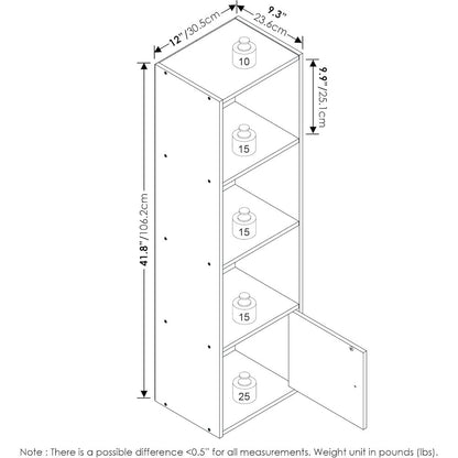 Engineered Wood Book Shelf with Engineered Wood Shelves and Lower Cabinet