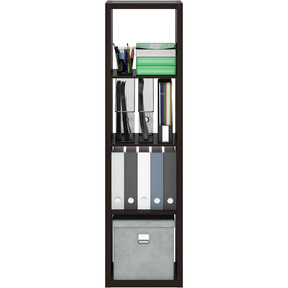 Engineered Wood 4 Cube Storage Organizer with Open Back Vertical Cube Storage