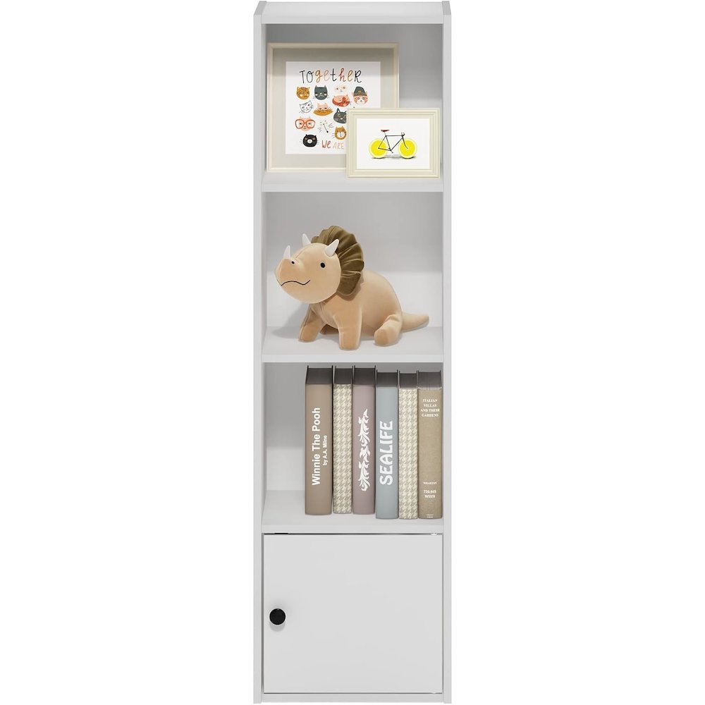 Engineered Wood Book Shelf with Engineered Wood Shelves and Lower Cabinet
