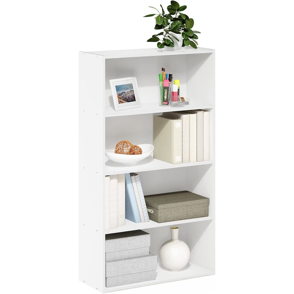 Engineered Wood Book Shelf with Four Open Engineered Wood Shelves