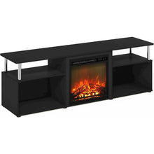 70 Inch Fireplace TV Stand with Four Shelves and Elegant Electric Insert