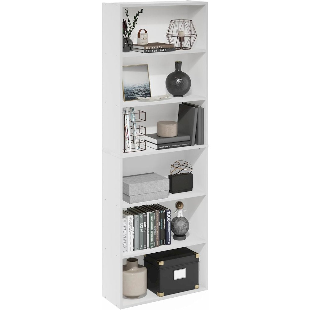 Engineered Wood Book Shelf with Six Tiers of Engineered Wood Shelves