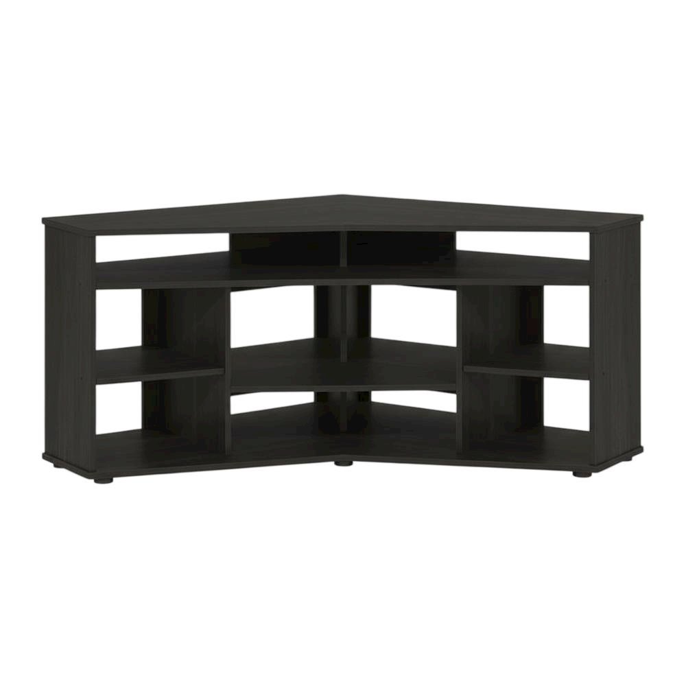 Corner TV stand, up to 55 inches, Engineered Wood, walnut veneer finish