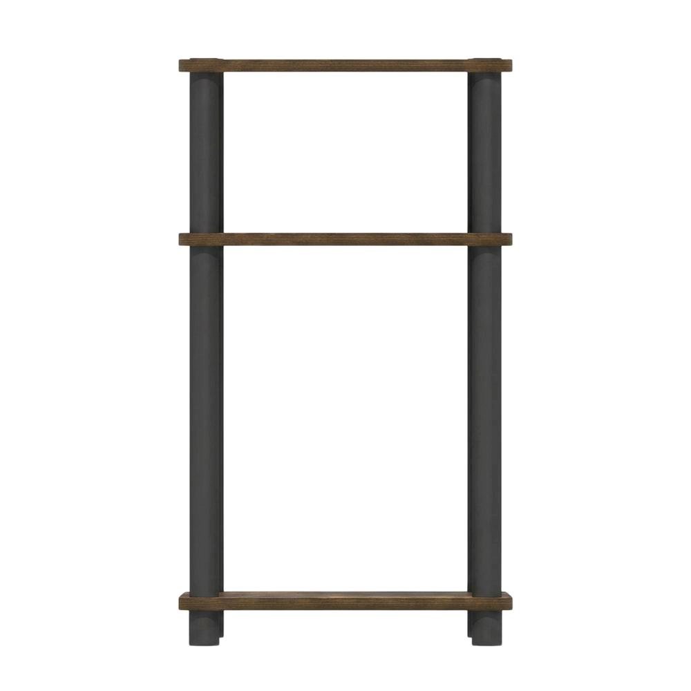 Amber Oak 3-Tier End Table with Multi-Level Storage and Modern Design