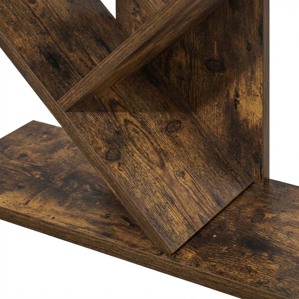 Engineered Wood Bookcase in Classic Brown Finish with Sturdy Shelving