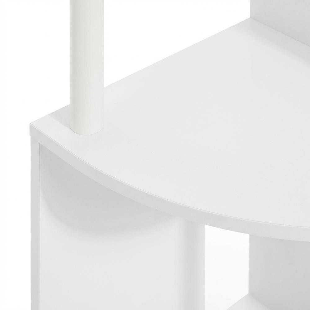 4-Tier Zigzag Corner Shelf with Sturdy Engineered Wood Construction