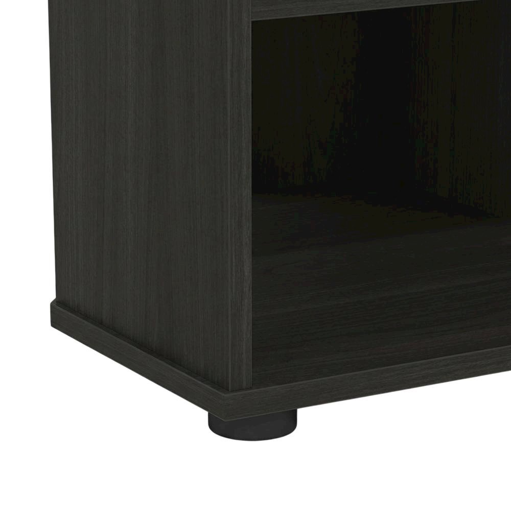 Corner TV stand, up to 55 inches, Engineered Wood, walnut veneer finish