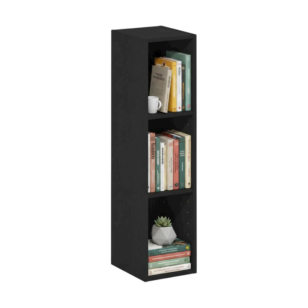 Engineered Wood bookcase in sleek black finish with durable design