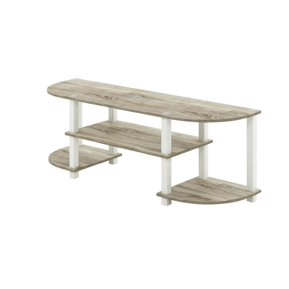 Engineered Wood TV Stand with Sonoma Oak/White Finish for Entertainment Center