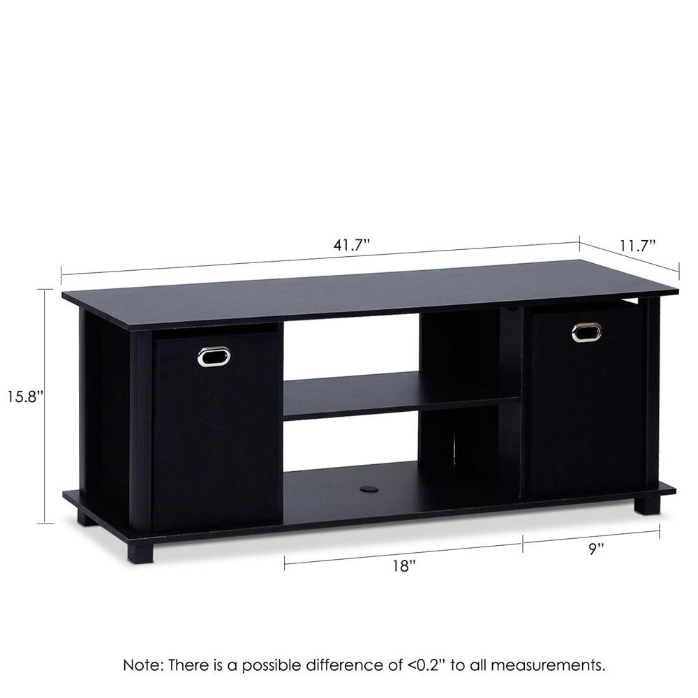 Econ Entertainment Center w/Storage Bins, Black
