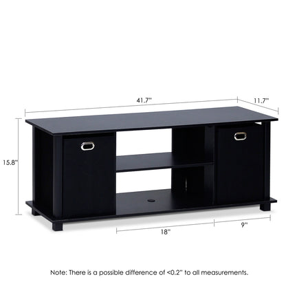 Econ Entertainment Center w/Storage Bins, Black