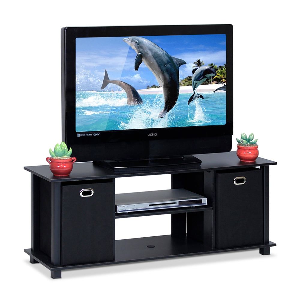 Econ Entertainment Center w/Storage Bins, Black