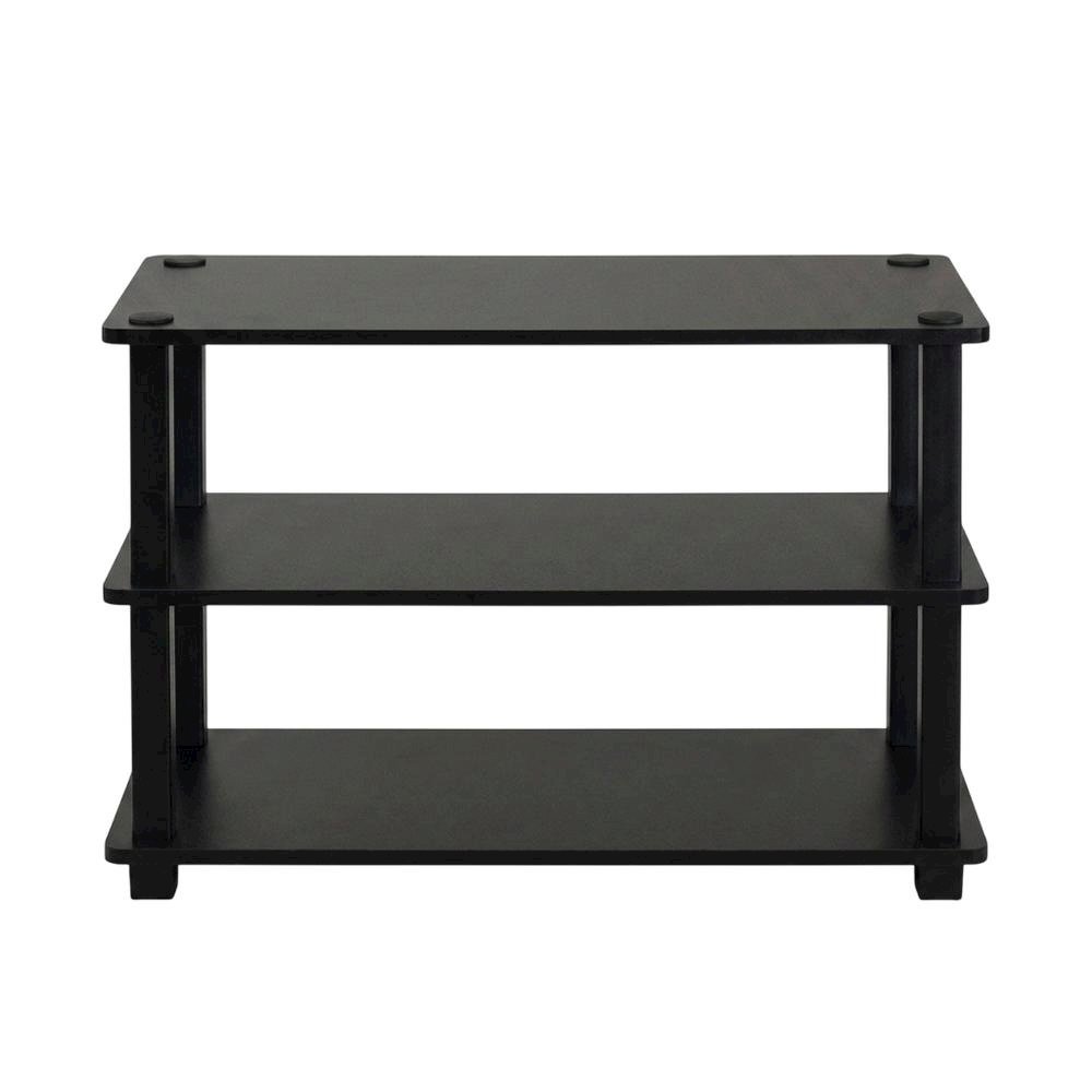 Brown 3-Tier Shoe Rack, Composite Wood, PVC Tubes, Tool-Free Assembly