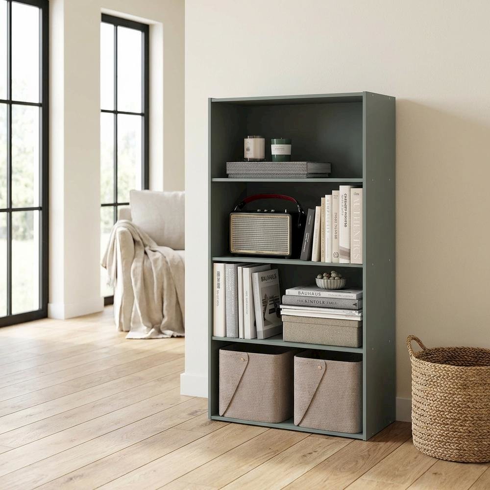 Engineered Wood Bookcase with Engineered Wood Finish for Home Office Storage