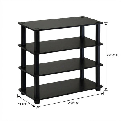 4-Tier Shoe Rack, Composite Wood, PVC Tubes, Tool-Free Assembly