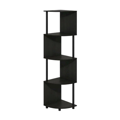 4-Tier Z-Shaped Corner Shelf Bookcase with Engineered Wood Finish