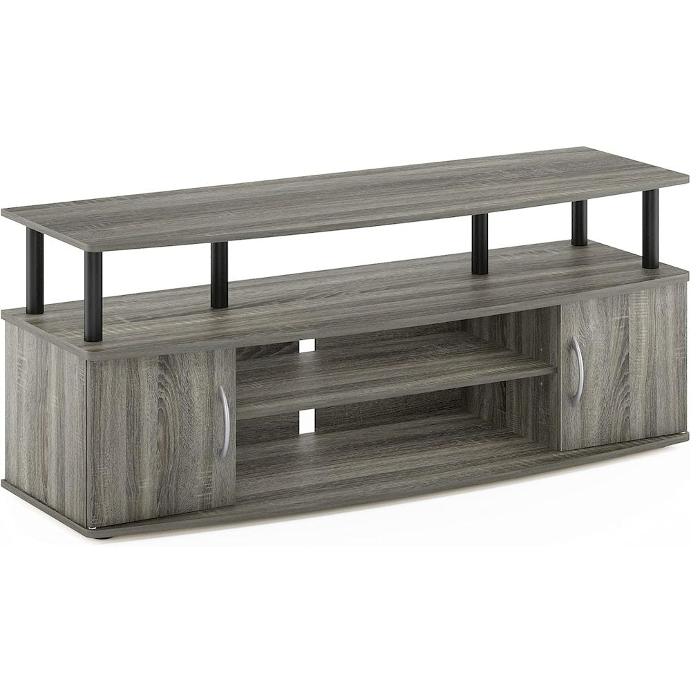 50 Inch TV Stand,Three Open Shelves and Two-Door Storage Modern TV Console