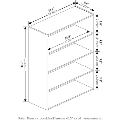 Engineered Wood Book Shelf with Four Open Engineered Wood Shelves