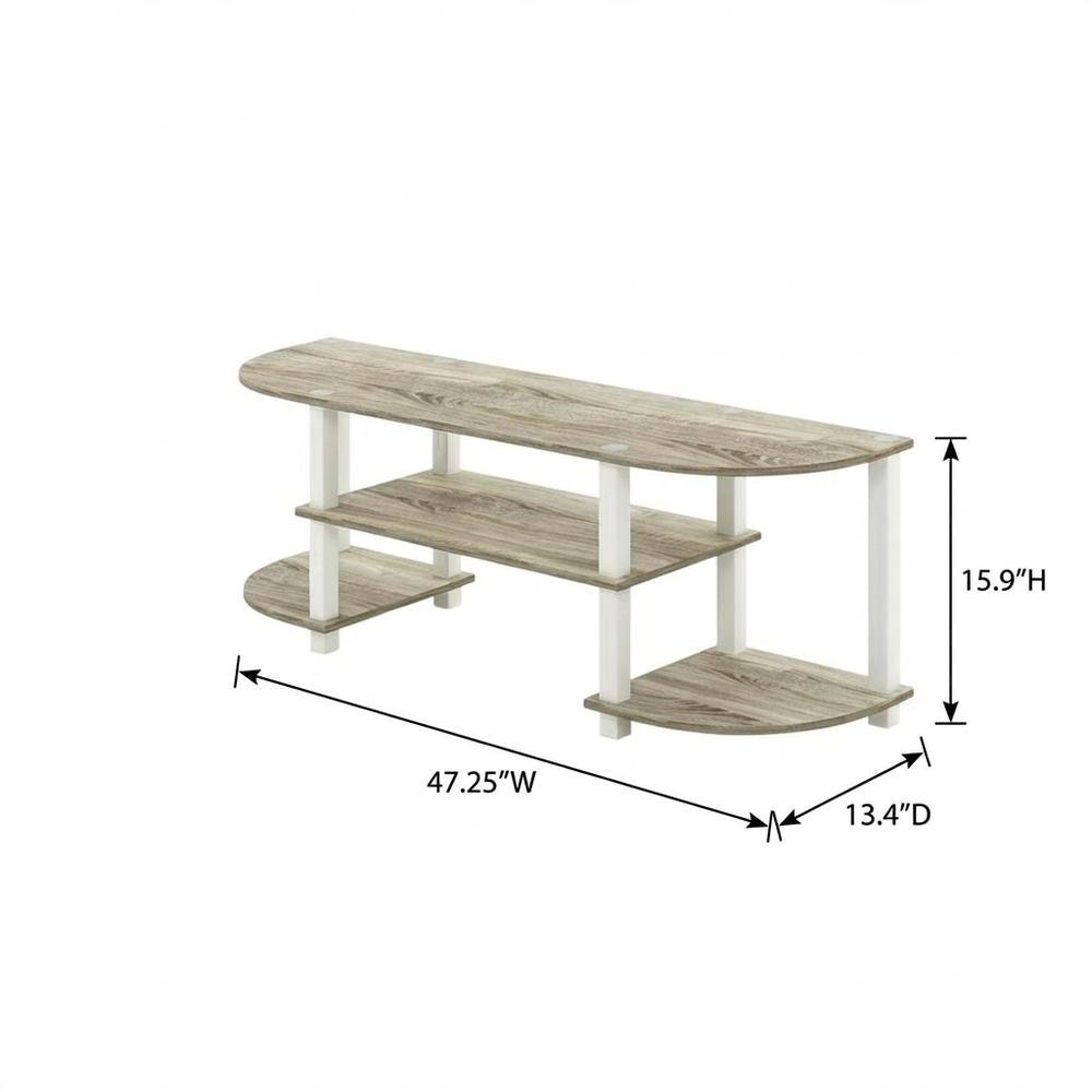 Engineered Wood TV Stand with Sonoma Oak/White Finish for Entertainment Center