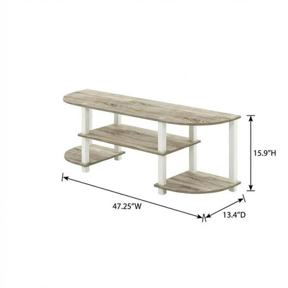 Engineered Wood TV Stand with Sonoma Oak/White Finish for Entertainment Center