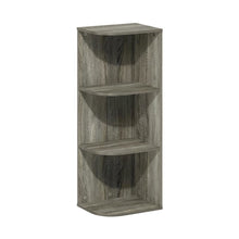 3-Tier Corner Open Shelf Bookcase in French Oak Engineered Wood