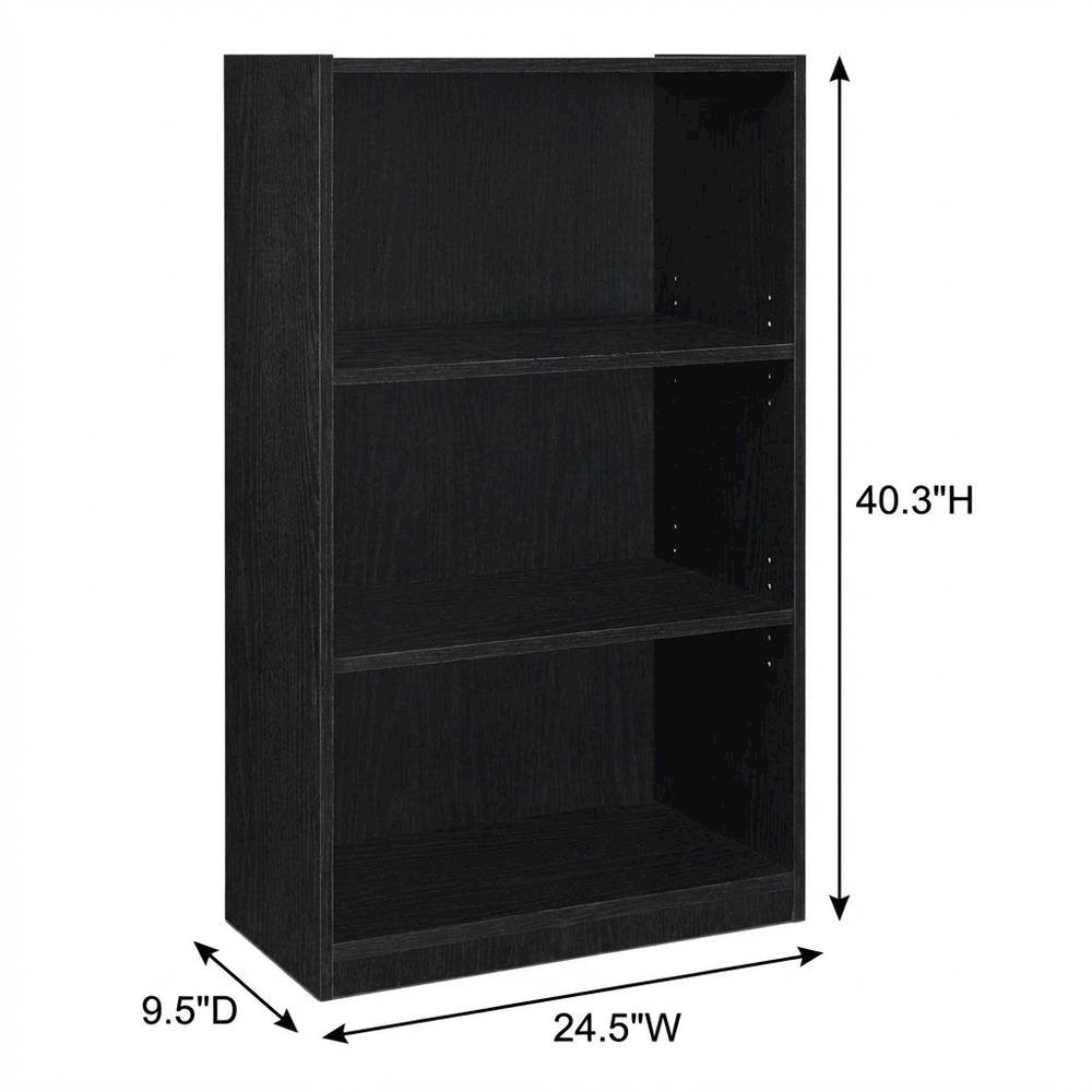 3-Shelf Bookcase with Sturdy Engineered Wood Frame and Spacious Shelves