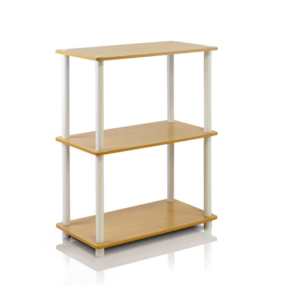 Turn-N-Tube 3-Tier Compact Multipurpose Shelf Display Rack, Beech