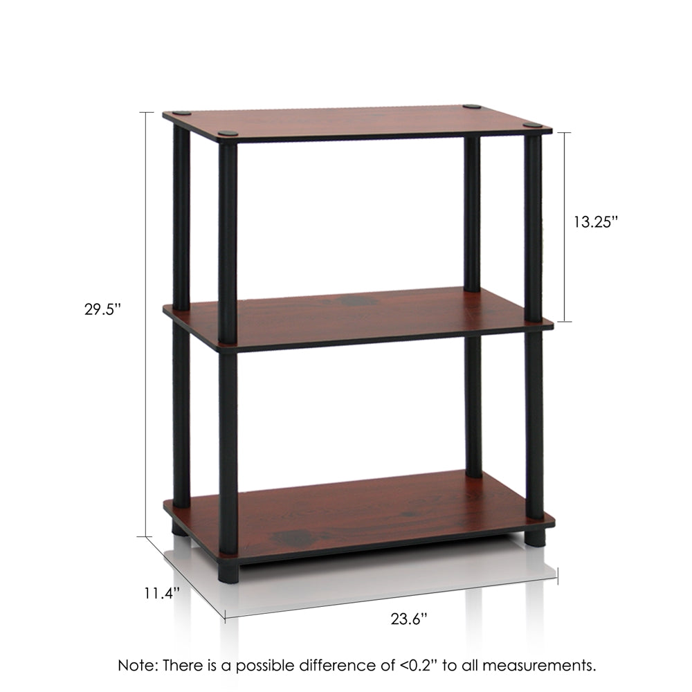Turn-N-Tube 3-Tier Compact Multipurpose Shelf Display Rack, Dark Cherry