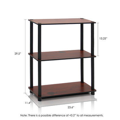 Turn-N-Tube 3-Tier Compact Multipurpose Shelf Display Rack, Dark Cherry