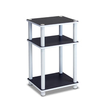 11087 Just 3-Tier No Tools Tube End Table, White w/White Tube