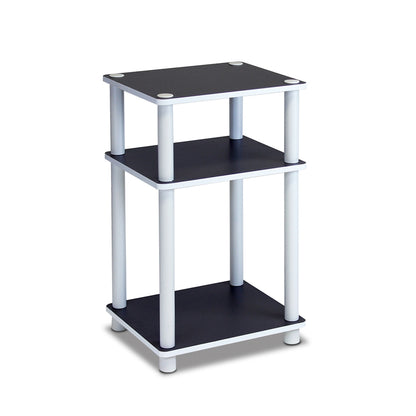 11087 Just 3-Tier No Tools Tube End Table, White w/White Tube