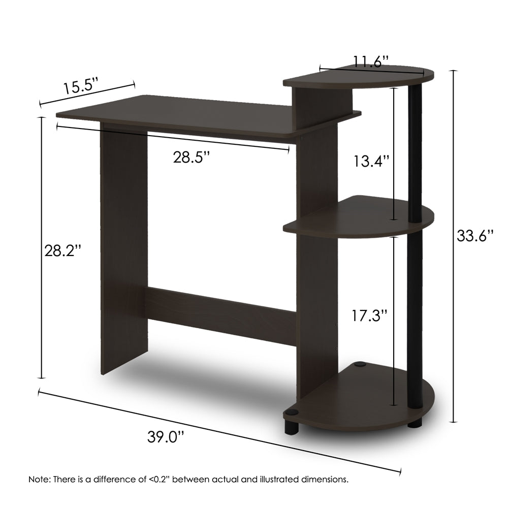 Compact Computer Desk, Espresso/Black