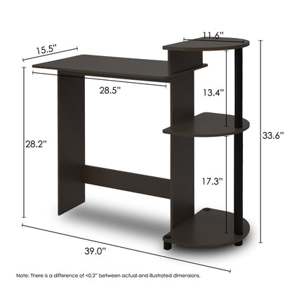 Compact Computer Desk, Espresso/Black