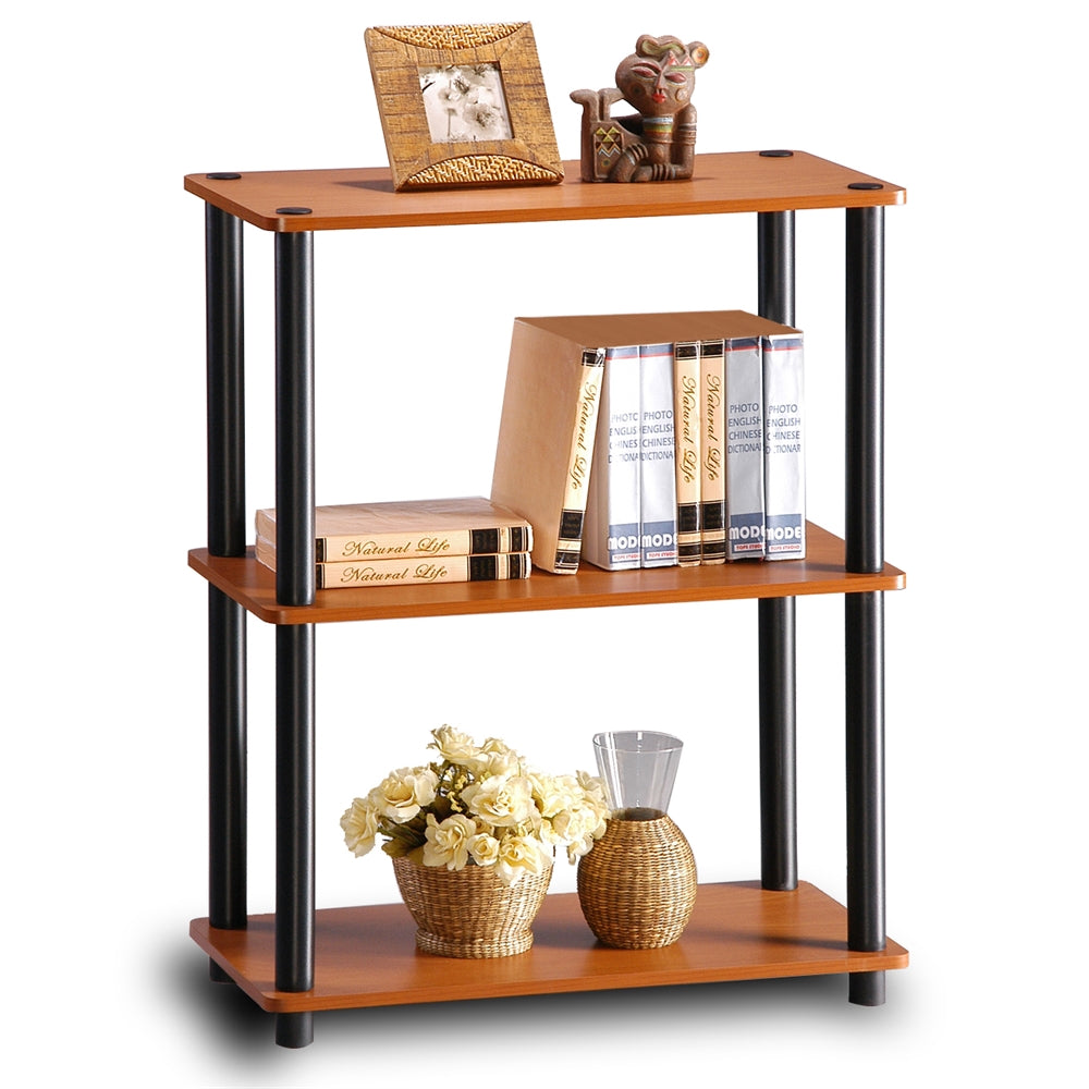 Turn-N-Tube 3-Tier Compact Multipurpose Shelf Display Rack, Light Cherry