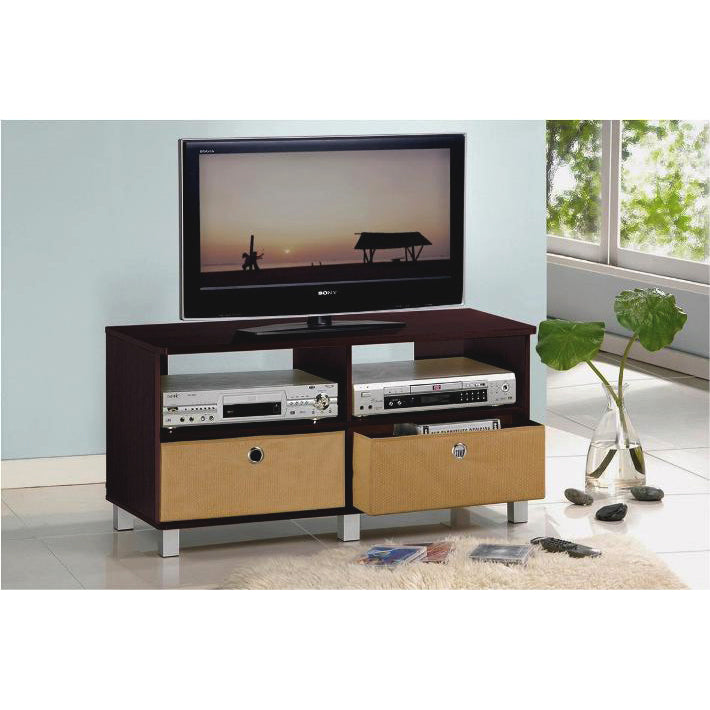 Entertainment Center w/2 Bin Drawers, Espresso/Brown