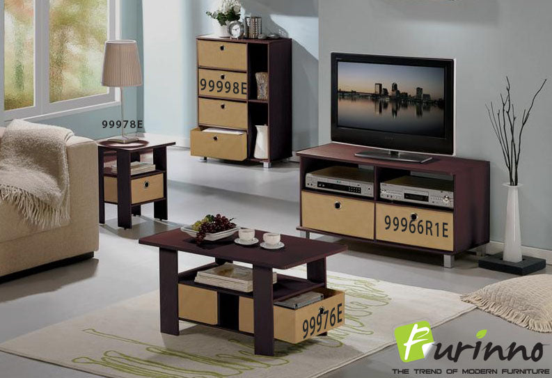 Entertainment Center w/2 Bin Drawers, Espresso/Brown