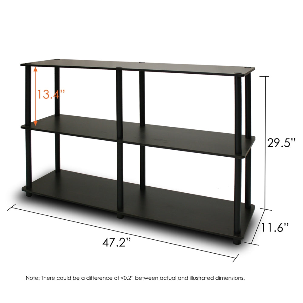 Turn-N-Tube 3-Tier Double Size Storage Display Rack, Espresso/Black