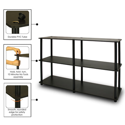 Turn-N-Tube 3-Tier Double Size Storage Display Rack, Espresso/Black
