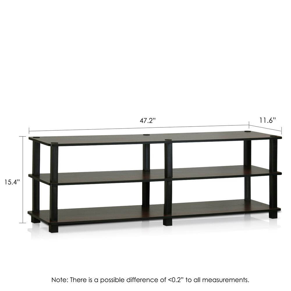 TST No Tools 3-Tier Wide Shoe Storage Rack, Dark Brown/Black